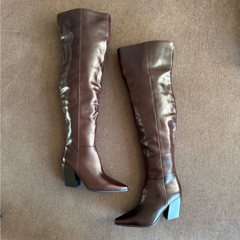 STEVE MADDEN Bramble Leather Over-The-Knee Boots - Picture 4 of 9
